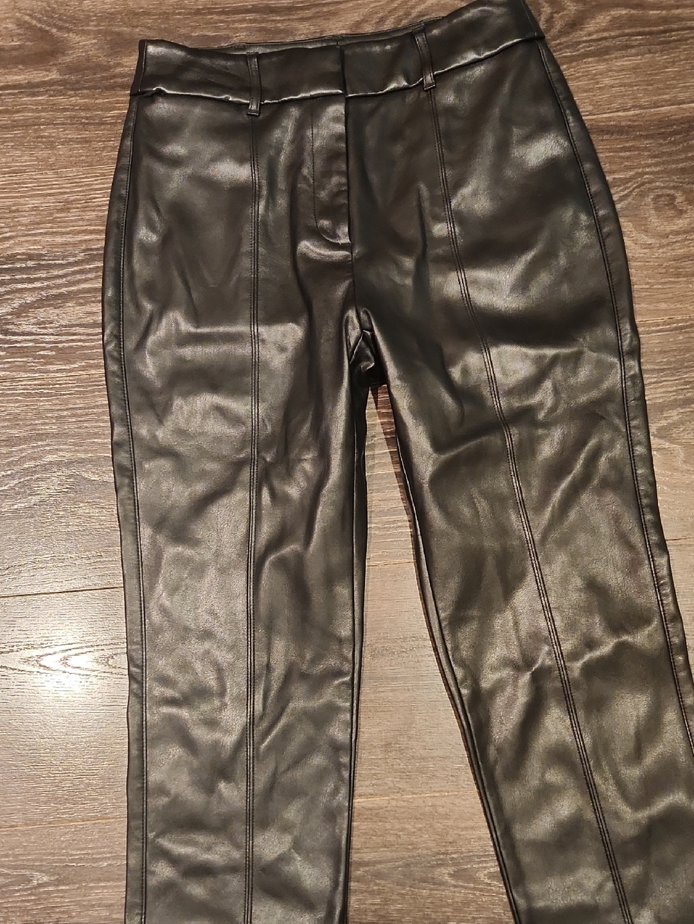 ❤️ NWOT! WHITE HOUSE BLACK MARKET HIGH RISE SLIM VEGAN LEATHER TROUSERS / PANTS - Picture 8 of 15